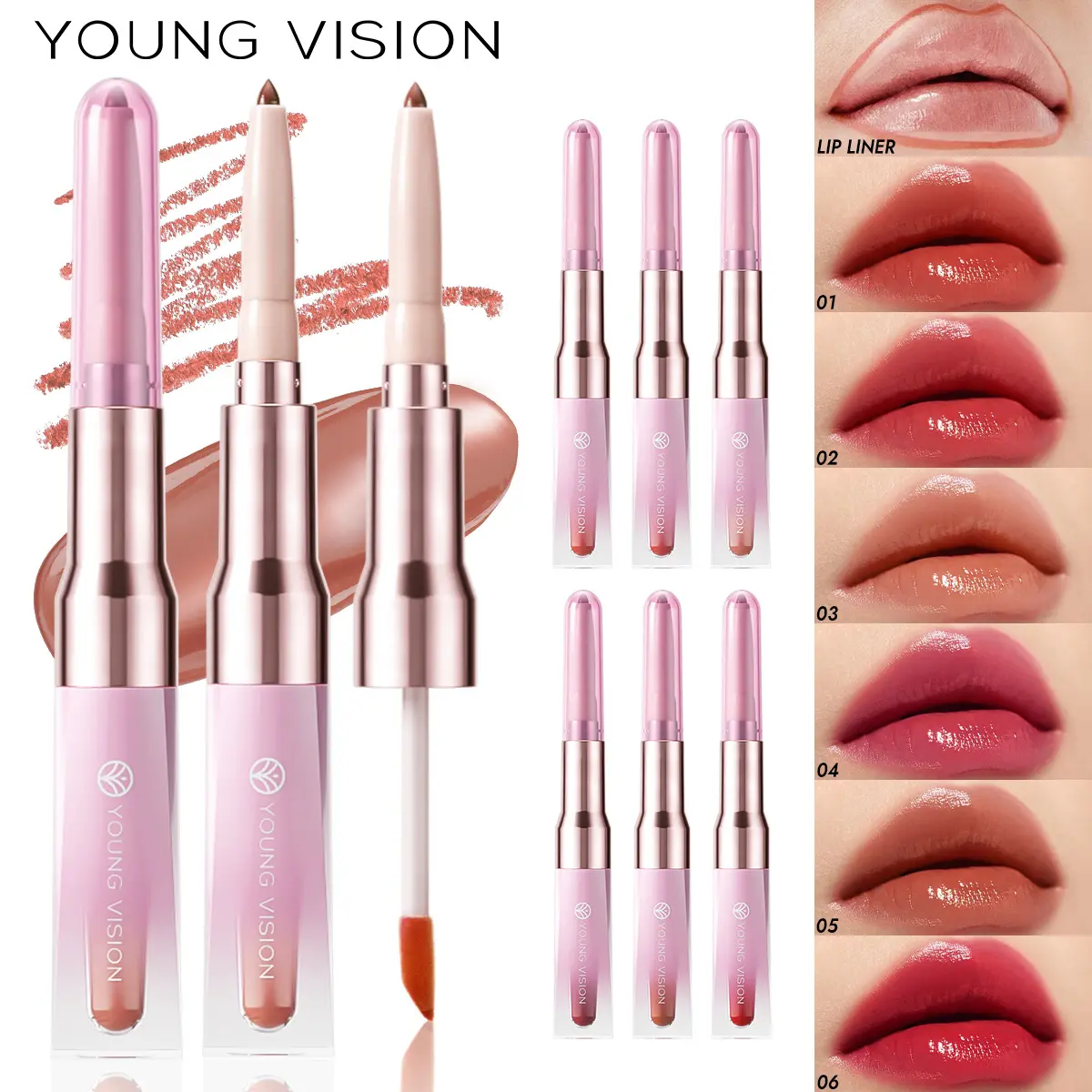 2-In-1 Lipstick & Matte Lip Balm Set, Long-Lasting Transfer-Resistant Formula, Hydrating, Moisturizing & Nourishing Lips, Smooth Finish Makeup