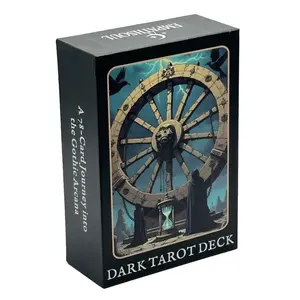 Dark Tarot Cards Set, Gothic Arcana Journey Classic Theme Illustration Deck, 78 Cards 13x9cm, Fortune-Telling & Divination Game, Mystical Fate