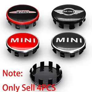 4PCS 56mm Car Styling Wheel Center Hub Caps Rim Cover Badge Emblem For Mini Cooper JCW R56 R50 R53 R60 F54 F55 F56 F57 F60 Clubman Countryman Accessories Car Decals
