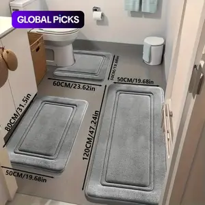 3-Piece Set Super Absorbent Bath Mats, Non-Slip Bathroom Rugs, Ultra Soft Comfortable Luxury Bath Towels for Bathtub Shower Room Decor, Bathroom Decorative Mat #GLOBAL PICKS