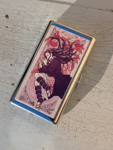 Anime Sister Demon Metal Cigarette Case | Dual-Panel Spring Clip Holder