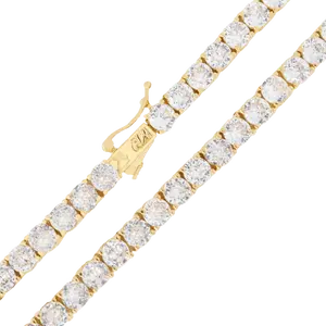 5mm Diamond Tennis Chain in Yellow Gold