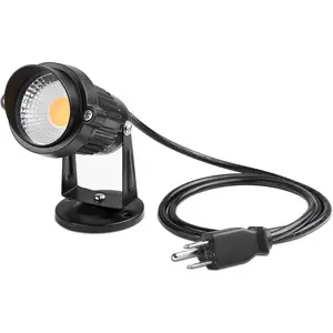 Lemonbest LED Landscape Up Down Light 5W White LED Decorative Spotlight Lamp 110V with Plug for Indoor Outdoor Yard Step Wall Lighting (Warm White) (Include Spike)