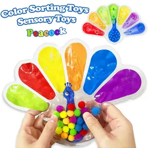 Color Sorting Toys Sensory Toys : Fine Motor Skill Games Learning Toys Color Matching Calm Down Montessori Toys Preschool Sensory Activity Fidgets Travel Toy Learning Activities Quiet Gift for Thanksgiving, Christmas, Learning Materials