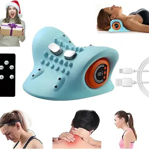 Electric Neck & Shoulder Massager Pillow with Remote Control, Neck Shoulder Relaxer, 3-in-1 Kneading+Vibration+Heat Therapy, Ergonomic 26° Design, USB Rechargeable, Portable for Home, Office, and Travel