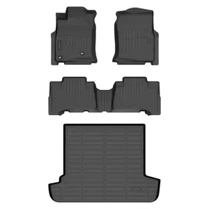KEL Floor Mats for Toyota 4runner 03-09, All Weather TPE Non-Slip Custom Fit Cargo Liners Front Rear Trunk Waterproof Easy Clean Eco-Friendly Safe Durable