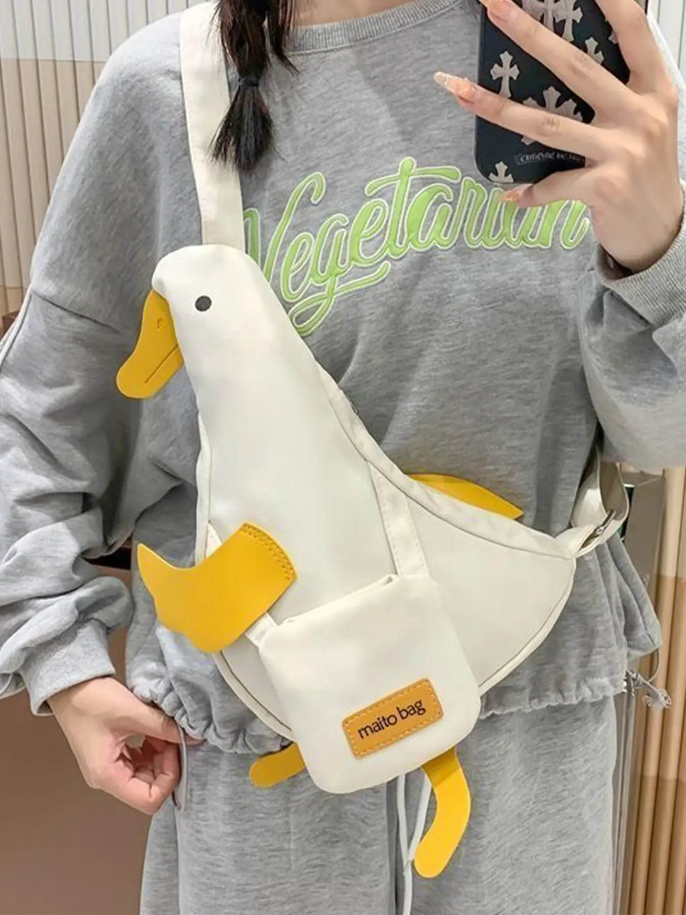 1pc Women's Fashion Minimalist Casual Shaped Bag Cute Duck Design Versatile Everyday Commute Perfect Gift for School Shoulder Bag Crossbody Bag Essential for Women Lightweight Crossbody Bag Stylish Crossbody Bag Cross Body Bags