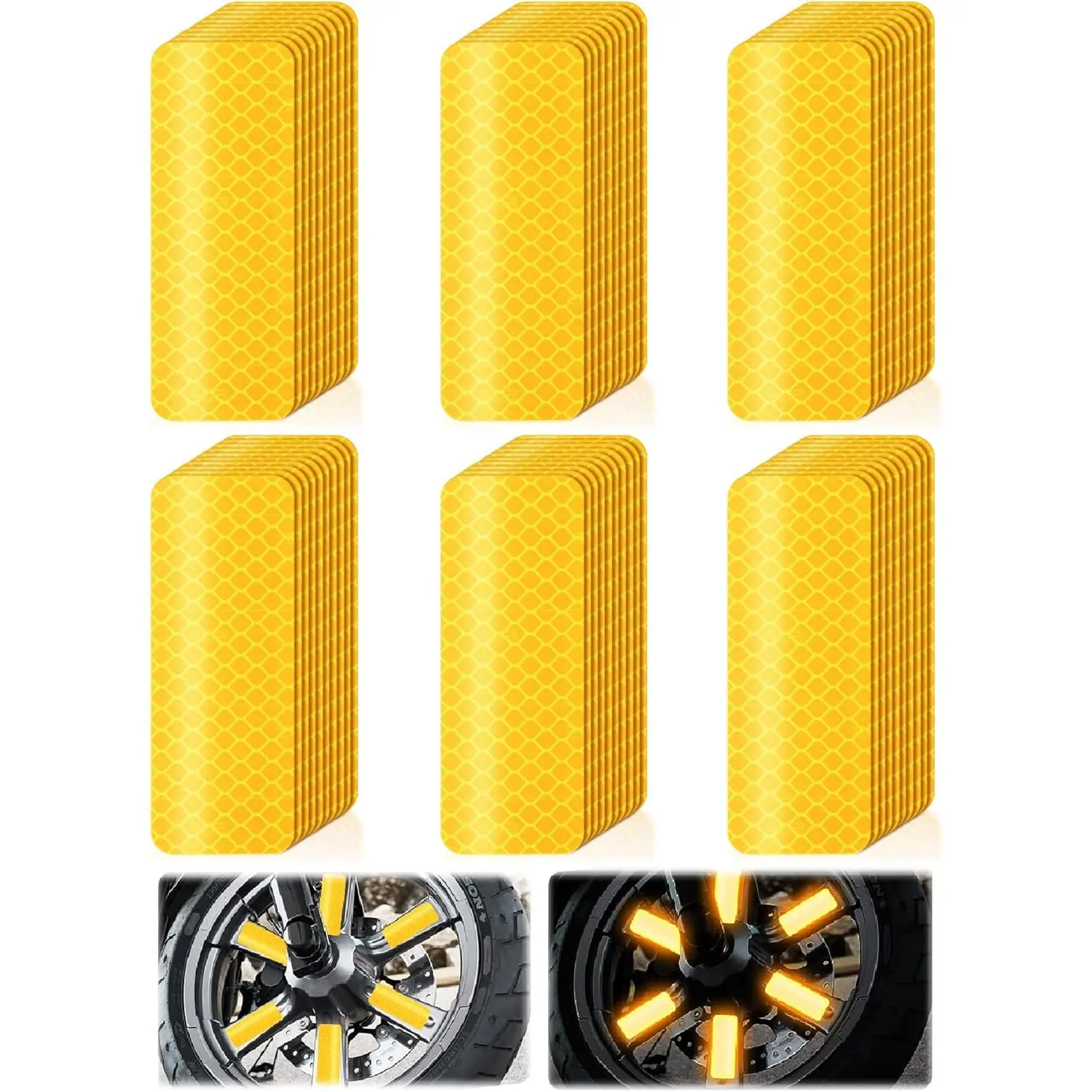 60Pcs Reflective Stickers, Warning Safety Reflective Sticker, Bike Stickers, Mailbox Reflectors, Reflective Stickers for Clothing, Reflective Helmet Sticke2026