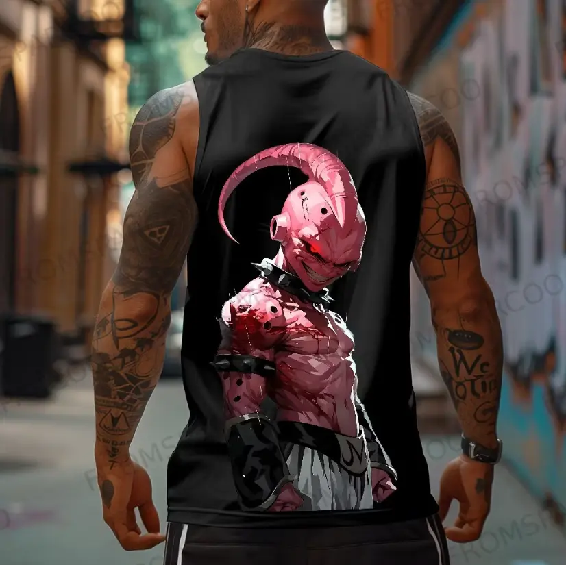 Casual Anime MAJIN BUU Print Gym Tank Top