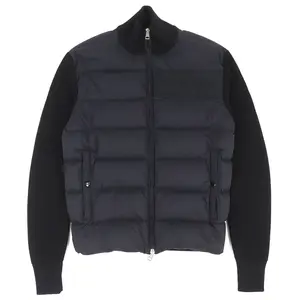 Pre-owned MONCLER Wool Small Leather Goods Cardigan Tricot down jacket