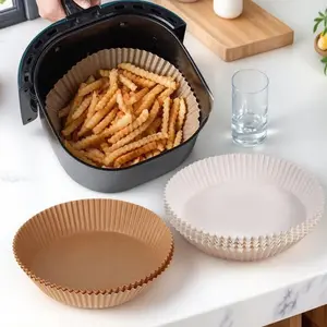 Air Fryer Parchment Paper Non-Stick Baking Sheets Heavy Duty Perforated Free Microwave Safe Oven Liner Oil Proof Cooking Pads Reusable Steamer Basket Liner Food Grade for Kitchen Commercial Home Use