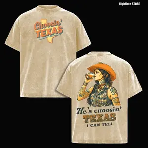 Ella Langley Choosin’ Texas Shirt – Country Music Vintage Washed Oversized Graphic T Shirt, Southern Cowgirl Western Rodeo Aesthetic, Heavyweight Soft Cotton Unisex Top, Casual Streetwear Men Women Wear, Gift for Ella Langley Fans SPY
