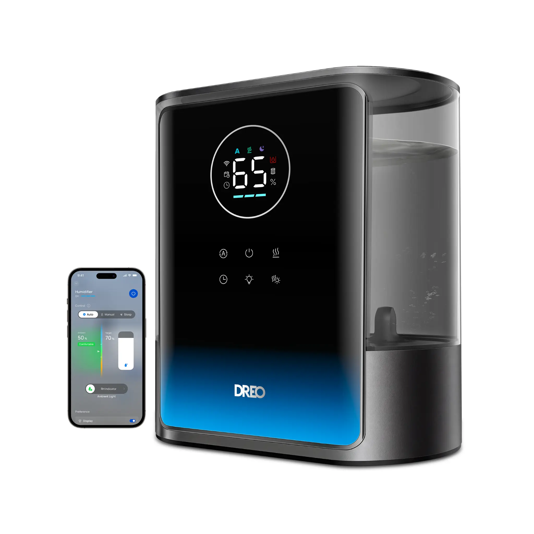 DREO HM717S Smart Humidifier - Top Fill Humidifier for Home with Smart Control, 8L Large Room Capacity, 80H Runtime, Warm & Cool Mist Home Appliance