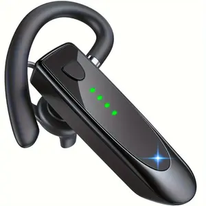 Long-Lasting Wireless Earpiece V5.3 - 29Hrs Playback, 180Hrs Standby, Crystal-Clear Handsfree Headset with Microphone for iPhone, Android, Samsung, Laptop, Trucker Driver - Comfortable, Sweat-Resistant, Compact Design (Black)