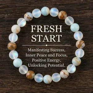 The "Fresh Start" Manifestation Fresh Start & Inner Peace Crystal Bracelet - Healing Stones for Focus & Positive Energy