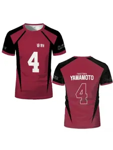 Anime Jersey Uniform T-shirt Role-playing Costume High School Volleyball Club Men's Sportswear T-shirt