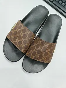 Men's Fashion Slippers, Ultra Soft Anti-Slip Wear-Resistant Sandals, Luxury Brand One-Strap Slip-On flat Shoes, Casual Indoor Outdoor Eva Sole, Beach Slip-On Shoes