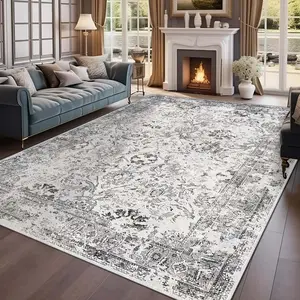 Bohemian Moroccan Vintage Style Rug, Soft Floor Mat, Decorative Carpet for Living Room and Bedroom, Washable Large Area Rug, Bohemian Style Rugs