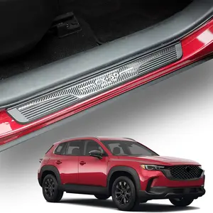 Carbon Fiber Door Sill Protector For Mazda CX-50 CX50 2023 2024 Door Entry Guard Scuff Plate Trim Cover Accessories Auto Interior Kick Panels 4Pcs Set