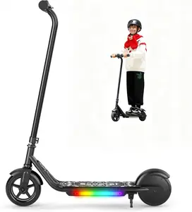 Hopcycle Electric Scooter for Kids, 150W Motor, Simple One-Button Control, 2 Safe Speeds (6/10 MPH), Colorful Lights, Magnetic Charging, Dual Brake System, Ideal Presents for Boys & Girls