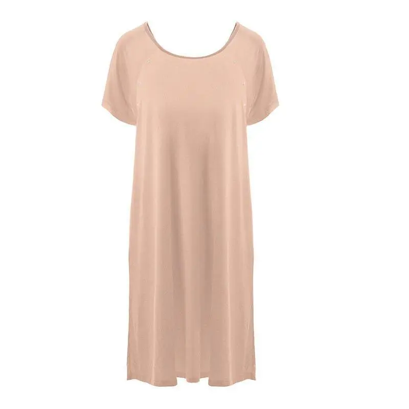 Women's Solid Bamboo Labor and Delivery Hospital Gown - Peach Blossom