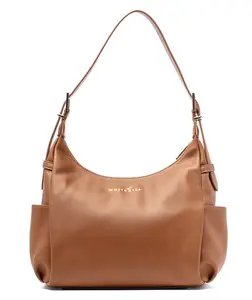 Camille Hobo - Caramel Vegan Leather Bag with 6 Pockets & Magnetic Snap Phone Pocket for Everyday Versatility