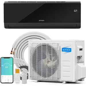 [Professional Installation Required][Ships in 2 Boxes] ROVSUN 9000 BTU 19 SEER 115V Energy Saving Ductless Mini Split Inverter Plus System with Heat Pump and Dehumidification, AHRI Certified
