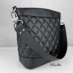 Wide, Leather Short Shoulder Strap - 20 inch Length, 1.5 inch (38mm) Wide - Choose Silver-tone or Black Connector Style - Modern Colors Collection