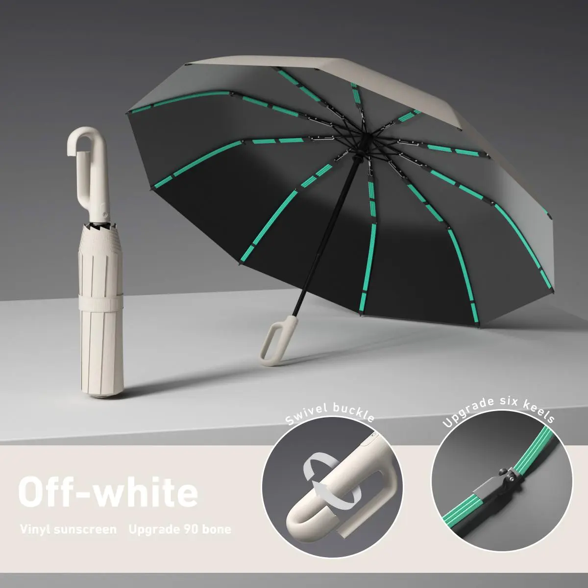 Automatic Folding Umbrella - Foldable Rainproof, Windproof, Durable Collapsed Umbrella with Loop Buckle, Portable Unisex Design for Men, Women (1 Count), Foldable Rainproof Umbrella, Automatic Folding Umbrellas