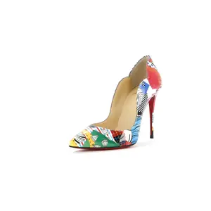 Pre-owned Christian Louboutin Women's Hot Chick Pumps Printed Patent 100 by Rebag