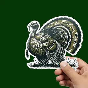 Turkey Hunting Die-Cut Vinyl Matte Finish Sticker, Wild Turkey Bird Decal, Outdoor Laptop Water Bottle Tumbler Sticker, And Other Places You Want.