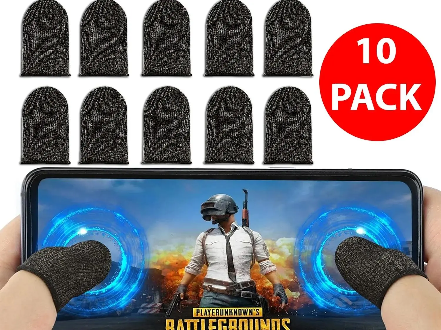 10 Pcs Gaming Finger Sleeves for PUBG, Mobile Game Controllers, Sweatproof Phone & Console Accessory Gloves