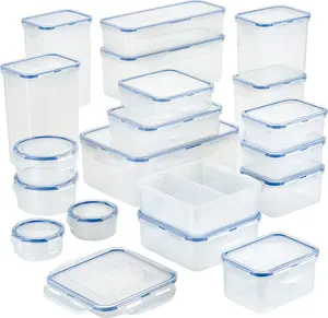 Lock & Lock Easy Essential Storage Set/Food Containers Airtight Bins/Bpa-Free/Dishwasher Safe, 38 Piece, Clear Meyer Corporation