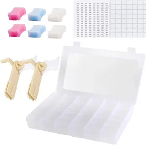 Embroidery Floss Organizer Box Tools - Bobbin Winder, 1 Removable 36 Compartments with 120 Floss Bobbins and Stickers for Craft DIY Cross Stitch Thread Sewing Bead Jewelry Diamonds Storage - Home Improvement.