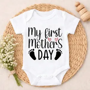 Newborn Baby Girl Boy Bodysuit Romper Outfit My First Mothers Day baby clothes Anti - pilling property Solid Color Newborn Outfit Perfect Present for Baby Shower, New Mom, Grandparents, Ideal for First Photos & Special Days
