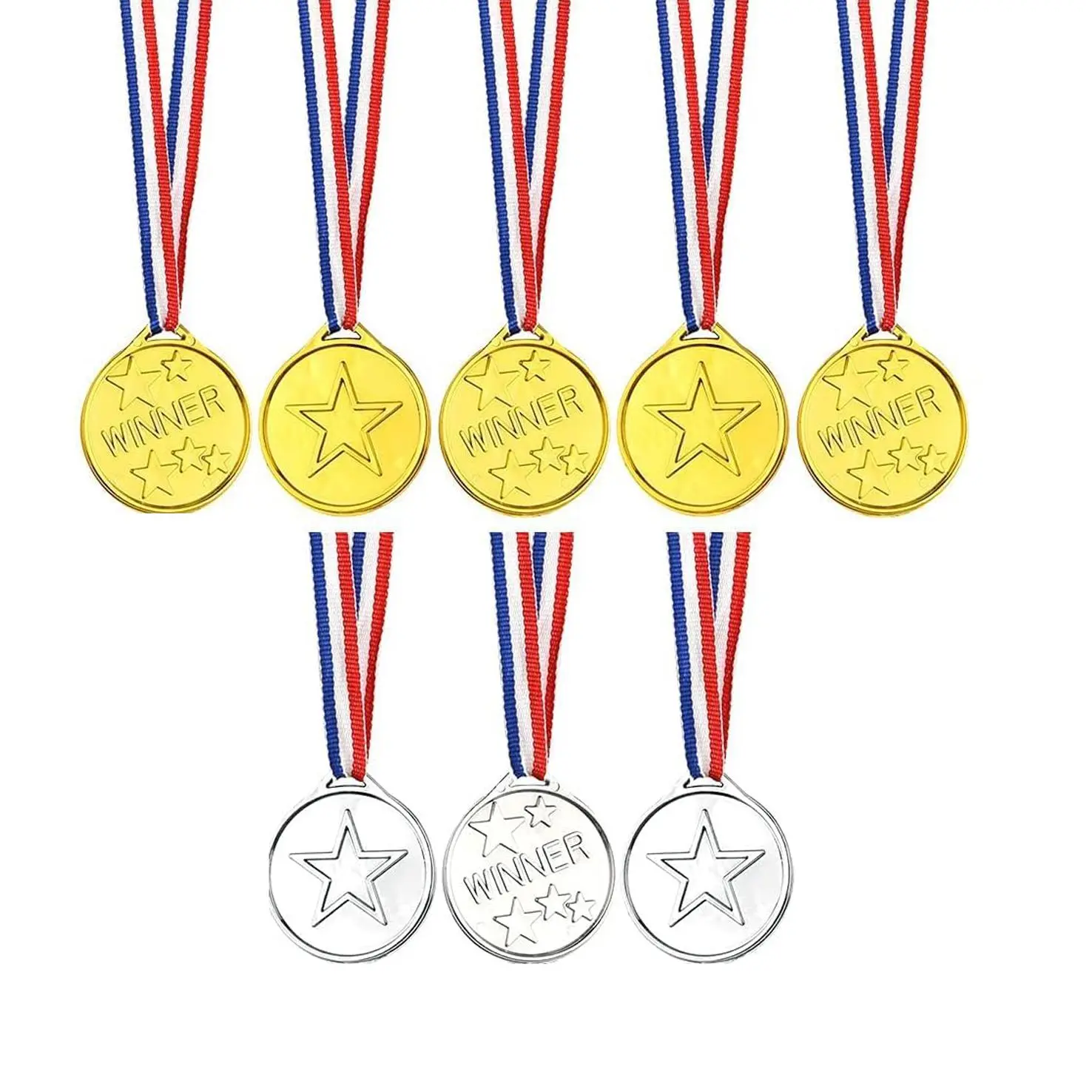 Medal, 20/ Star Shaped Medal with Ribbon, Award Medals for Sports, Competitions, Talent Shows, Spelling Bee Party Gift