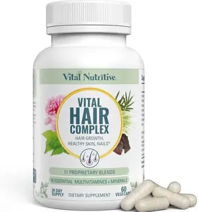 Biotin & Vitamin B Hair Vitamins for Women & Men Supports Healthy Hair Skin & Nails Hormone-Free Gluten-Free 60 Vegetarian Capsules