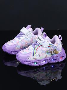 cute cartoon pattern sneakers, light up casual trainer shoes for girls, casual comfortable sports shoes for daily wear, perfect for students and outdoor sports, athletic sneaker footwear