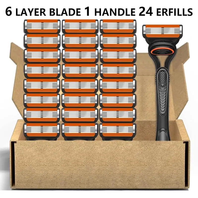 Men's Manual Shaver Kit, Safe Rust-Proof Replaceable Blade, Easy to Use and Replace, High-Quality Fully Washable Materials, Classic Men's Daily Shaving Tool, Shaving Products