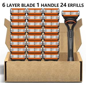 men's manual shaver kit, blade material is safe and rust proof, easy to use and replace, high-quality material can be washed with water as a whole, classic men's shaving tool