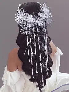 Handmade Pearl Headband for Women, Elegant Bridal Hair Accessory, Faux Pearls Wedding Party Hat, All Season Wearable Jewelry