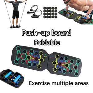 Push-up board, Foldable Home Workout Equipment with Color-Coded System Multi-Functional Pushup Stands for Strength Training, Chest, Arms & Core, Portable Gym for Men & Women Fitness Accessories