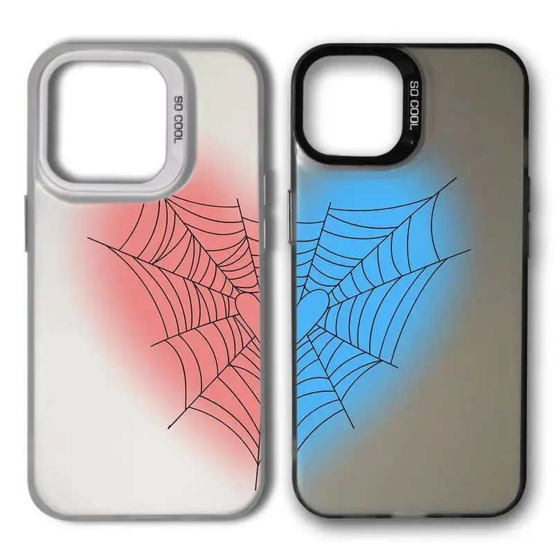 Love Spider Web Phone Cases for iPhone 11-17 Pro Max/ Plus/ Samsung S22-S25 Ultra Protective Case - Shockproof Cover, Couple Gift, BFF Gifts