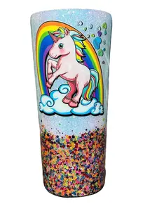 22 ounce Unicorn glitter epoxy tumbler