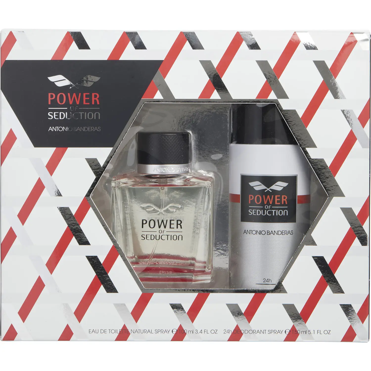 Power Of Seduction Set-Edt Spray 3.4 Oz & Deodorant Spray 5 Oz For Men