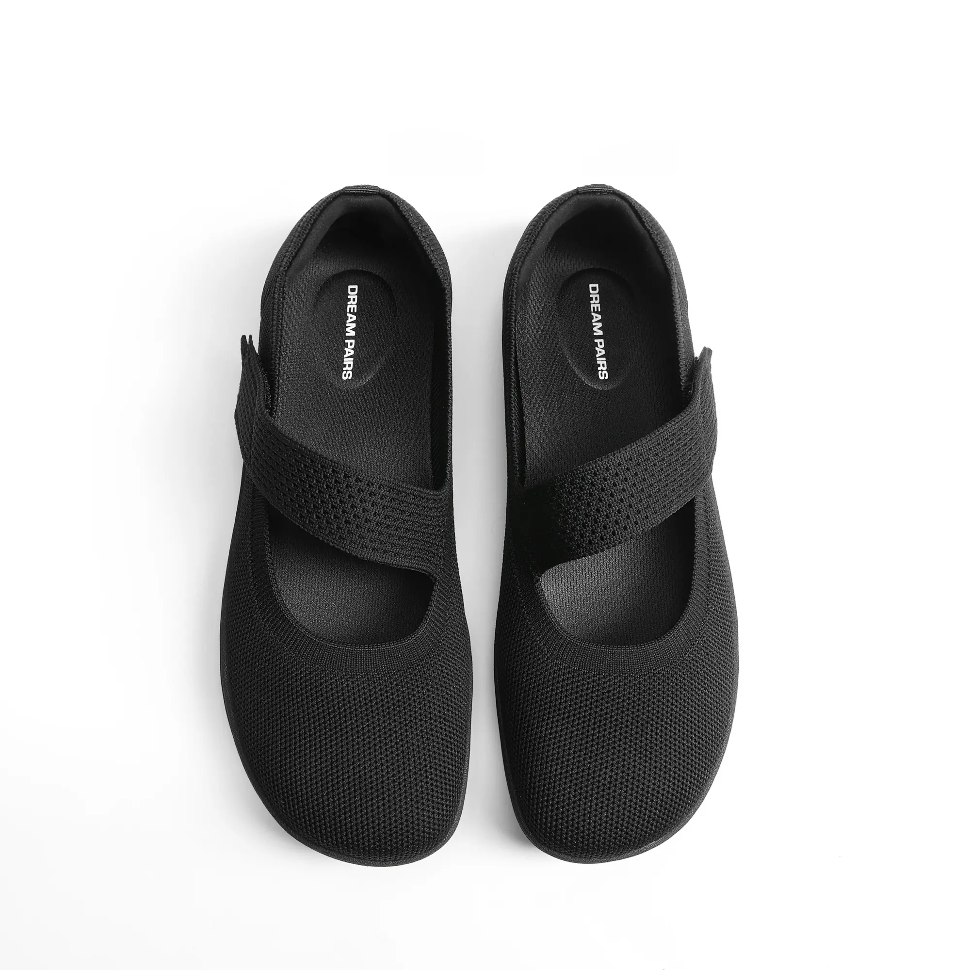 DREAM PAIRS Women's Mary Jane Ballet Flats Barefoot Knit Wide Toe Box Arch Support Flat Shoes for Women Dressy Casual Office Business Work Travel Walk