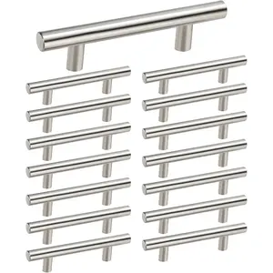 Brushed Nickel Cabinet Pulls 3 Inch Handles Stainless Steel Cabinet Hardware for Kitchen and Bathroom Cabinets, 5 Inch Overall Drawer Pull