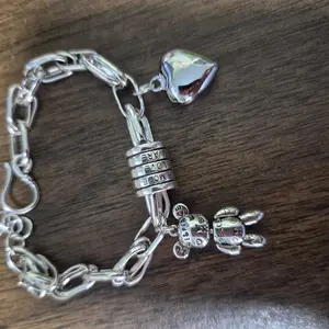 925 Sterling Silver Retro Heart Bracelet - Handmade Vintage Design, Unisex for Women Men, Perfect Birthday Gift