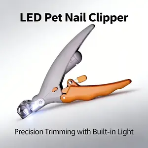 Baterai LED Pet Nail Clipper for Grooming, Ergonomic Non-Slip Handle, Safety Lock Design, Precision Trimming Tool for Cats & Dogs, Battery Operated