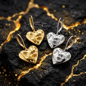 ALEXCRAFT 14K Gold-Plated Heart Earrings — Stylish Heart Hoops, Simple Gold & Silver Jewelry, Women's Hoop Earrings, Everyday Accessory, Mother's Day Gift, Birthday Gift